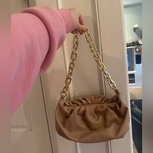 Elegant Tan Chain Shoulder Bag